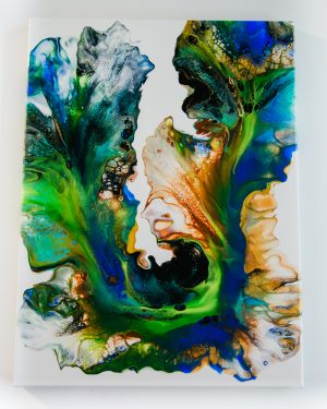 Tableau abstrait "Océan et Terre"